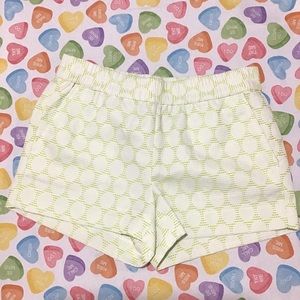 J.Crew Women’s Gartered Neon Green with White Polkadot Shorts 🩳